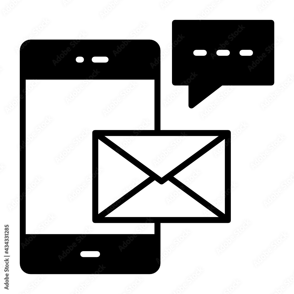 Poster auto answering machine concept, automated reply vector color line icon design, internet of things sy