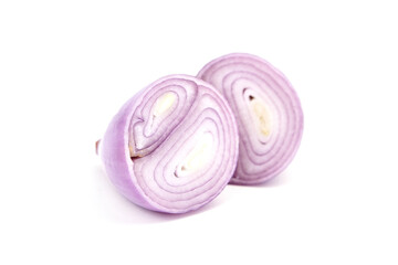 Fototapeta premium Shallot halves isolated on white background