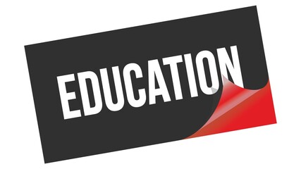 EDUCATION text on black red sticker stamp.
