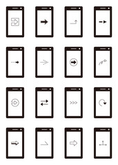 スマートフォン　アイコン　素材　やじるし