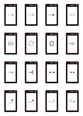 矢印　スマホ　複数素材