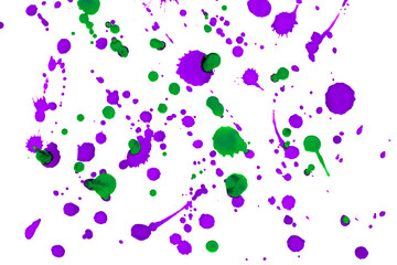 水彩テクスチャ背景(紫緑色)  紫と緑の絵具を疎らに散らせた紙