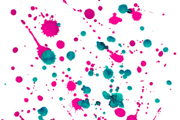 水彩テクスチャ背景(カラフル)  ピンクと緑の水彩スプラッター