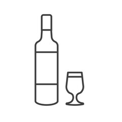 vodka bottle and drinking glass icon- vector illustration