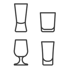 set of vodka drinking glass - vector illustration