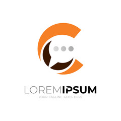 Obraz premium C logo and chat design communication, simple style
