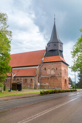Fototapeta na wymiar 14th Century Roman Catholic church of St. Guardian Angels in Cedry Wielkie, Poland.