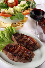 grilled meat with vegetables
