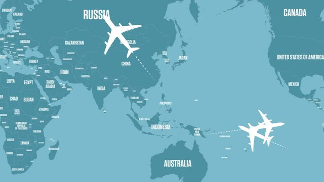 Global Air Traffic and Travel Loop Video