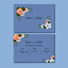 Elegant floral wedding invitation in watercolor