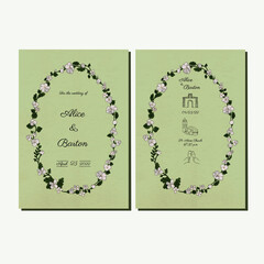 Romantic wedding invitation with flowers