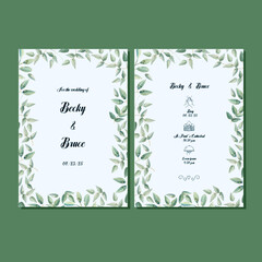 Elegant floral wedding invitation in watercolor