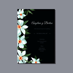 Elegant floral wedding invitation in watercolor