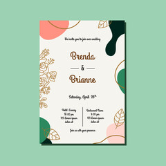 Romantic wedding invitation with textures