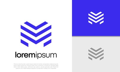 Initials M logo design. Initial Letter Logo. Hexagon logo design