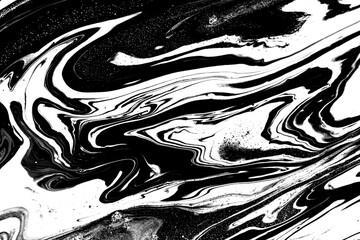 Black and white abstract marble liqued background