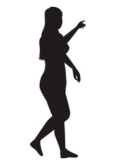 Fototapeta na wymiar woman walking silhouette