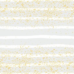 Tile vector pattern with pastel blue and white stripes and golden dust background
