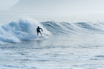 Surfing in Puertecillo, chilean west coast
