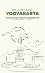 de white pall monument of yogyakarta city vector background