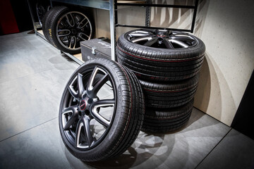 New modern car sport rims and tyres
