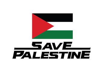 Save Palestine freedom vector flag green black red abstract design. Save Palestine illustration.