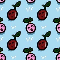 seamless pattern backgroujd of cute monster plant