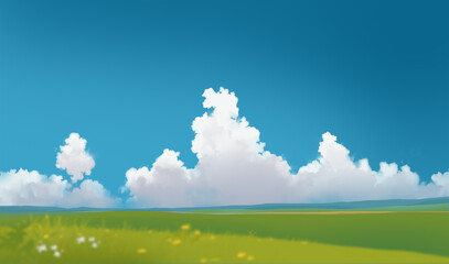 Obraz na płótnie Canvas Landscape with sky and grass