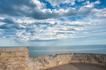 Corners of the Castle of Peñíscola. Walled fortress by the Mediterranean Sea