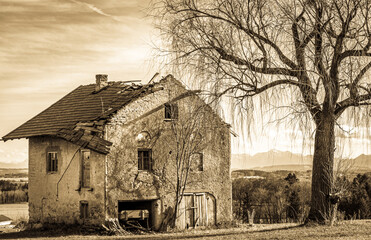 old ruin at a farm in austria
