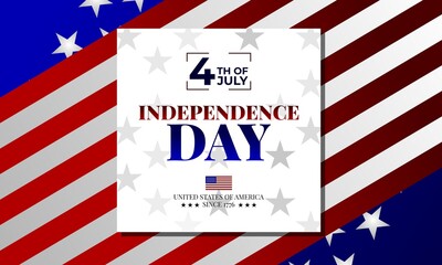 Happy 4th Of July USA Independence Day. Background design with US flag. It is suitable for banner, poster, website, advertising, etc. Vector illustration