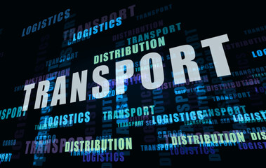 Obraz premium Transport logistics and distribution text abstract concept illustration