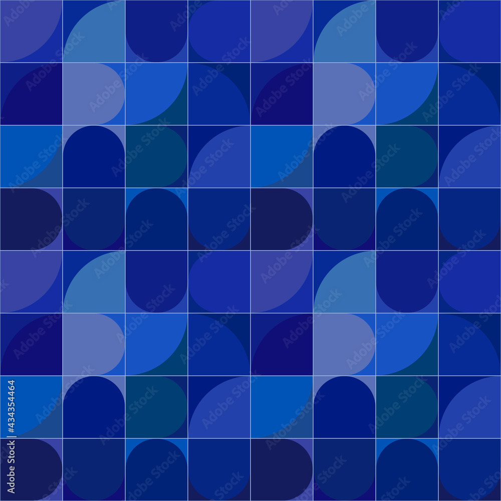 Poster blue tile abstract shape. vector aqua tile squared and decorative.