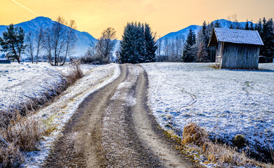 landscape near benediktbeuern in bavaria