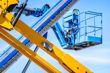 modern lifter in front blue sky