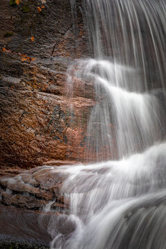 Beautiful close up of soft water of Carson Creek falls