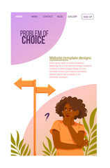 Female character is having a problem of choice