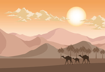 desert with camels