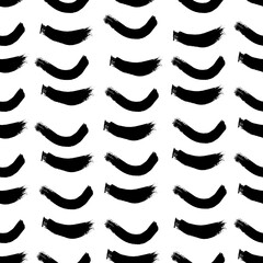 Seamless pattern with black brushstrokes