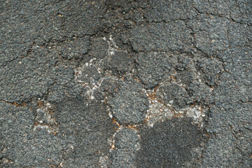 Cracked asphalt road