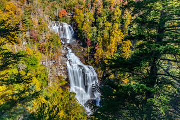 Horizontal version of the tallest waterfall east of the Rocky Mountains, Whitewater Falls