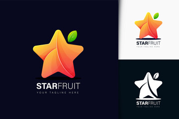Star fruit logo design with gradient