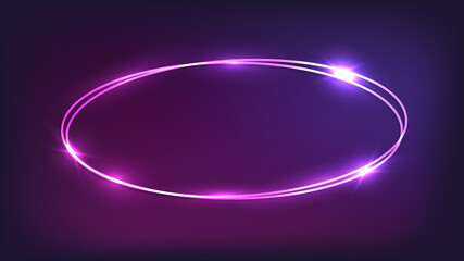 Neon double frame with shining effects