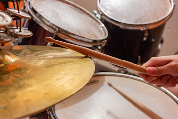 Fototapeta na wymiar Close-up percussion drums-2