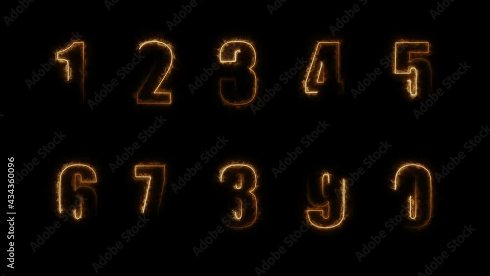 Poster effects of dynamic glow of contours of numbers on a black background. neon design elements. futurist