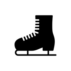 Christmas Xmas Ice Skating Vector icon in Glyph Style. Metal-bladed ice skates are used to glide on the ice surface or a sheet of ice. Vector illustration icons can be used for apps, website, logo