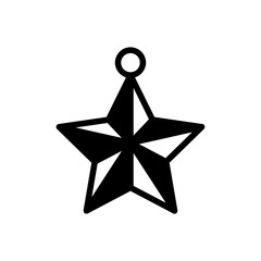 Christmas Xmas Star Ornament Vector icon in Glyph Style. Star ornaments to be hung on a Christmas tree. Vector illustration icon can be used for apps, website, logo