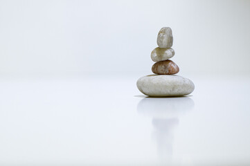 Fototapeta na wymiar zen stones on a white background