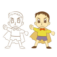 cute cartoon boy on white background, vector llustration.