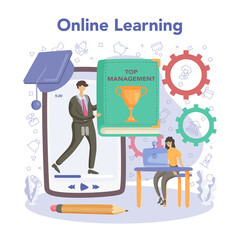 Business top management online service or platform. Successful strategy